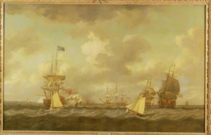 English Ships Coming to Anchor in a Fresh Breeze